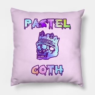 Witchy Pastel Goth Crowned Skull Pillow