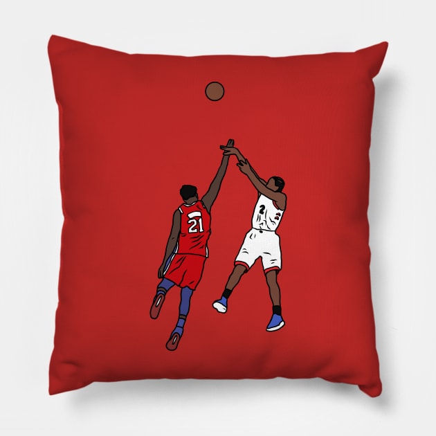 Kawhi Leonard Game Winner vs. Philadelphia Pillow by rattraptees