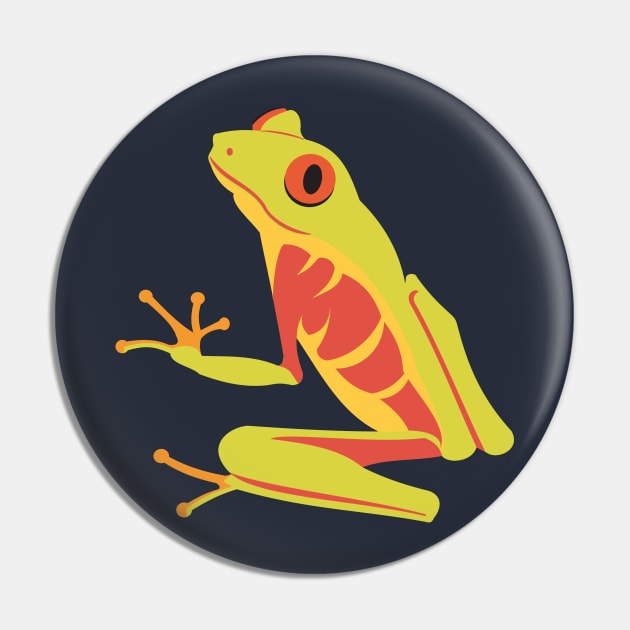 Tropical Tree Frog Pin by evisionarts