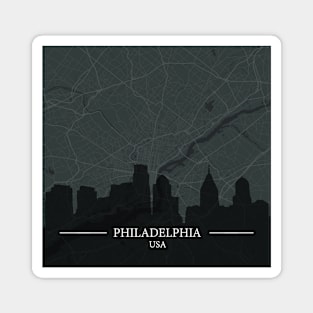 Philadelphia city map with silhouette Magnet