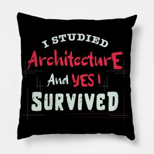 I studied architecture and Yes I survived design / architecture student / architecture graduate gift idea Pillow