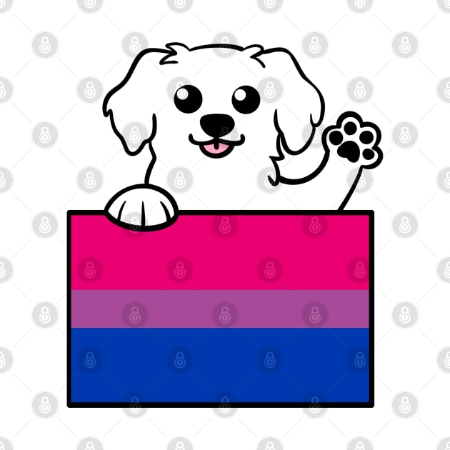 Love is Love Puppy - Pyrenees - Bi Pride Flag by LittleGreenHat