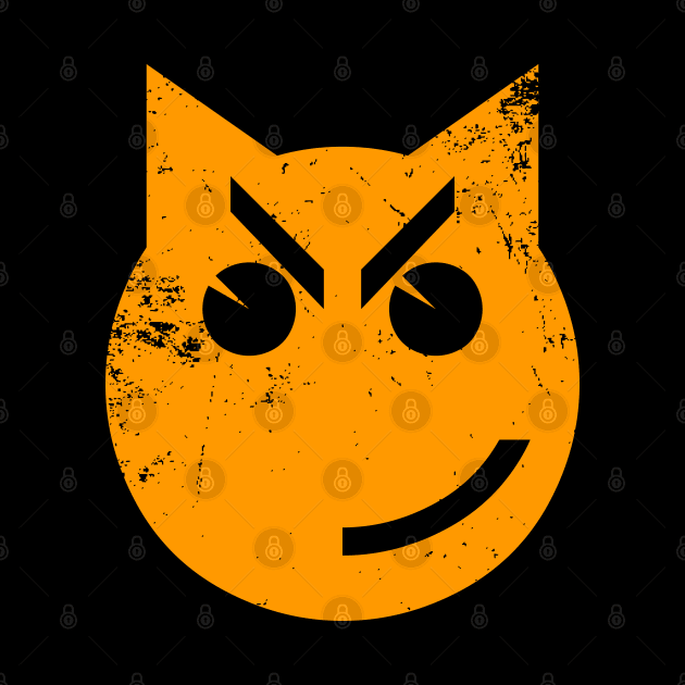 Smirking Grunge Cat Emoji by tinybiscuits