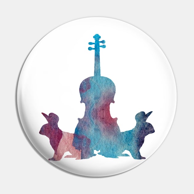 Rabbits and viola Pin by TheJollyMarten