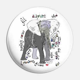 African Elephant, Loxodonta africana Pin