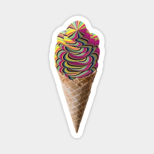 Trippy Whippy Icecream Cone Digital Illustration Magnet