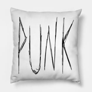 Dark and Gritty Punk Text Design Pillow