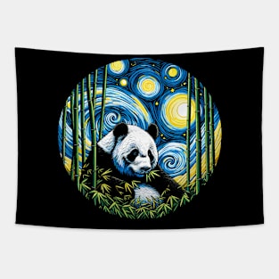 Starry Night Panda Tapestry