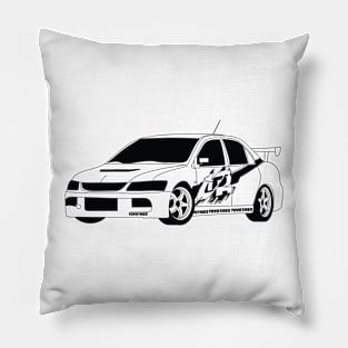 FF Lancer Evo IX Black Outline Pillow