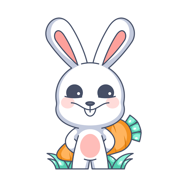 Cute bunny hiding carrots behind her body by Wawadzgnstuff