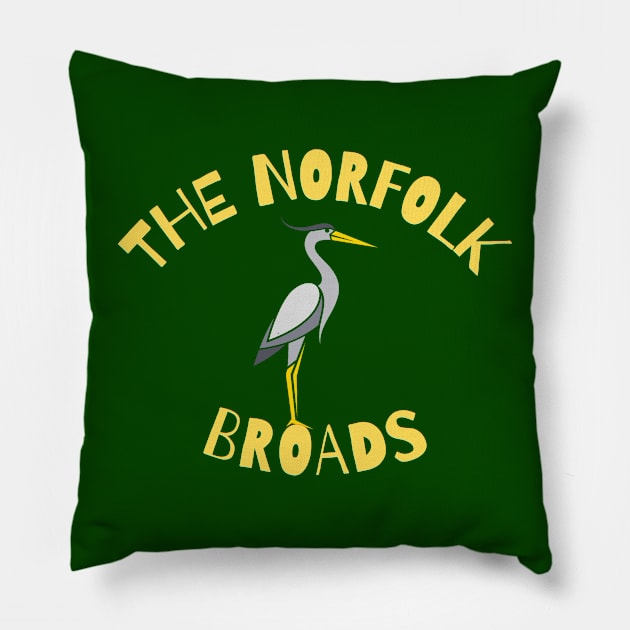 The Norfolk Broads - Heron Pillow by MyriadNorfolk