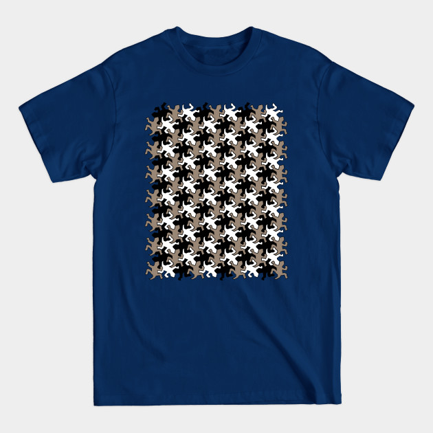 Disover Black and White Reptile Escher Tesselation - Escher Style - T-Shirt