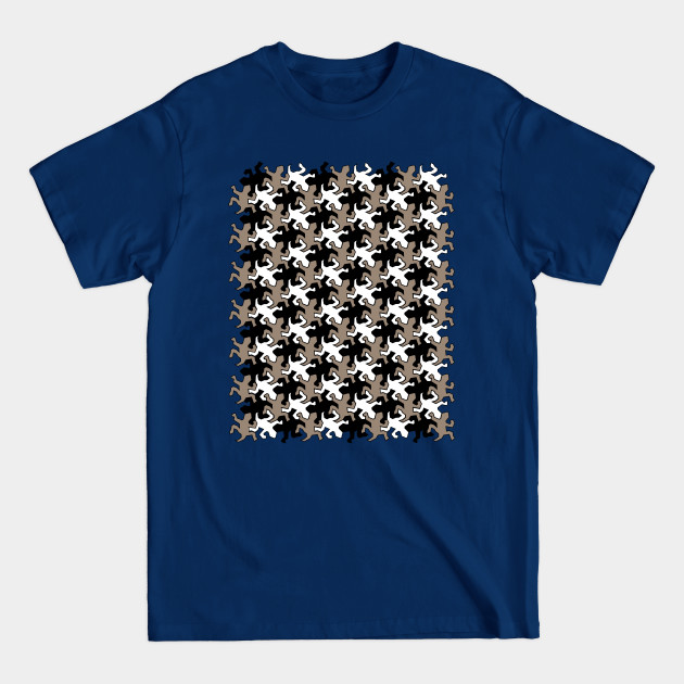 Discover Black and White Reptile Escher Tesselation - Escher Style - T-Shirt