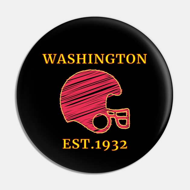 Washington Football DC Sports Team With Helmet Style, Vintage Washington Football DC Sports Team Novelty Gift Pin by WPKs Design & Co