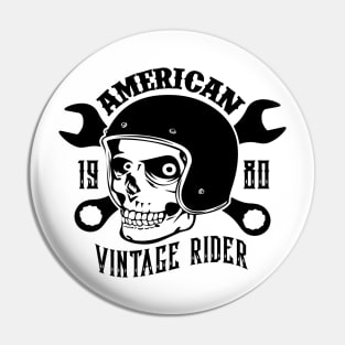 American 1980 vintage rider Pin