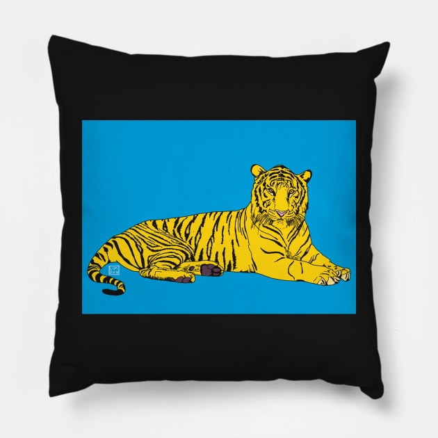 Pop Art Tiger Pillow by Shall1983