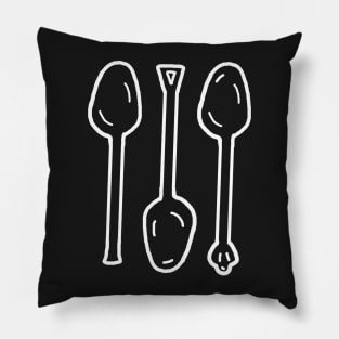 Spoons White Pillow