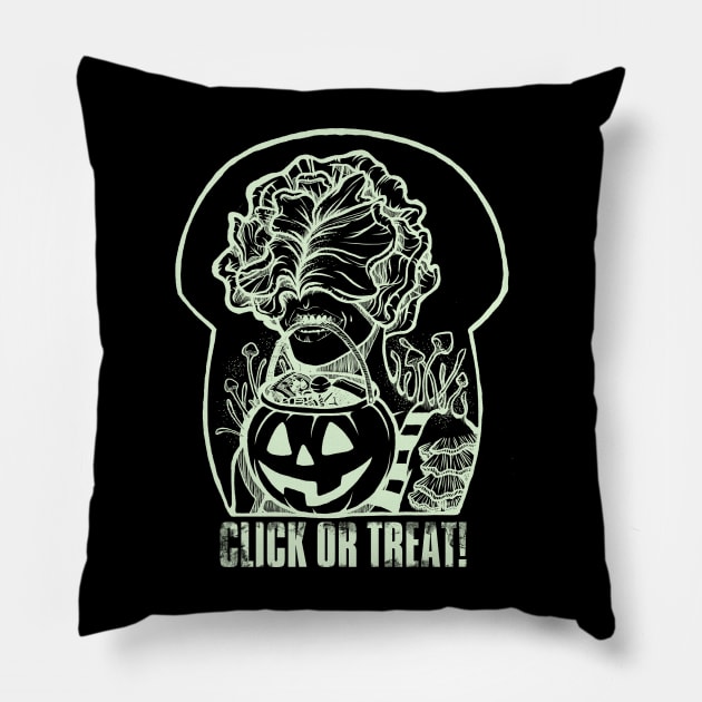 Trick-or-Treating Clicker (Dark) Pillow by ConfusionCafé