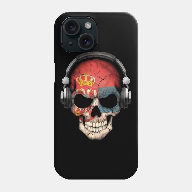 Dark Skull Deejay with Serbian Flag Phone Case by jeffbartels