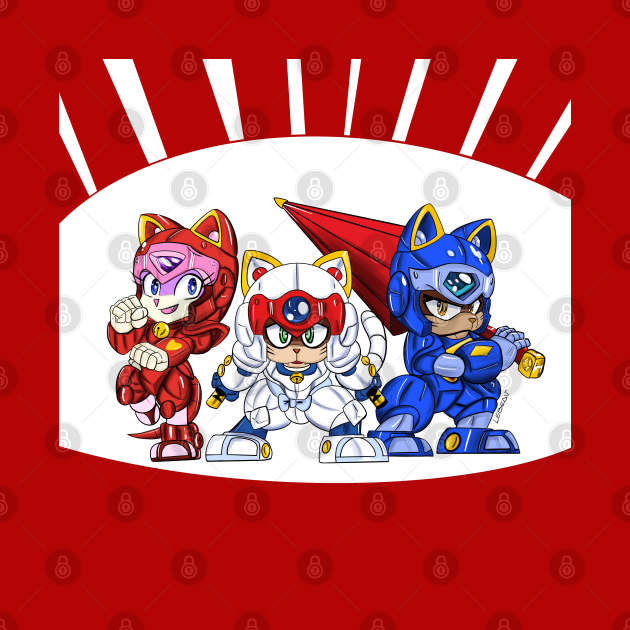 samurai pizza cats ecopop art in japan style by jorge_lebeau