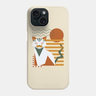 Geometric Cat Abstract Shapes Phone Case