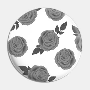 Black and White Rose Pattern Pin