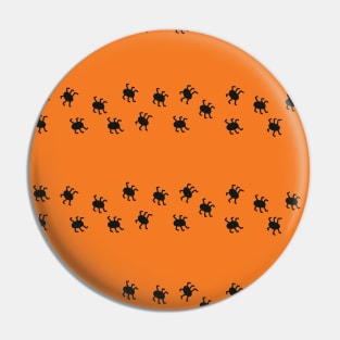 Halloween Spider Stripes Pin