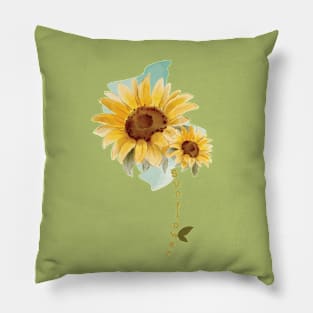 Watercolor Sunflower Pillow