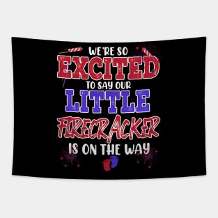 American July 4th Pregnancy Announcement Matching Tapestry