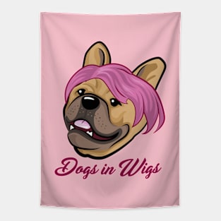 Dogs in Wigs - Funny French Bulldog Tapestry