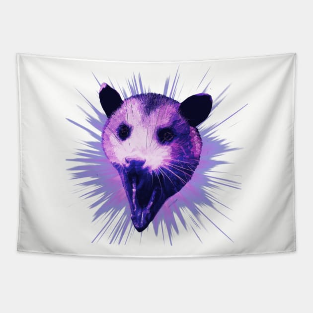 Purple Possum Screaming Tapestry by Purplelism