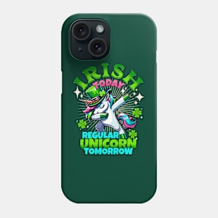 St. Patrick's Day Whimsical Unicorn - Lucky Charm Clover Tee Phone Case