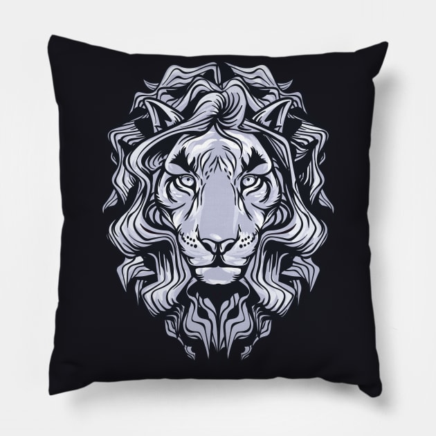 White King Lion Pillow by MaiKStore