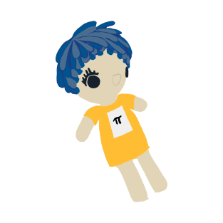 Mathlete Doll Girl with Blue Hair T-Shirt