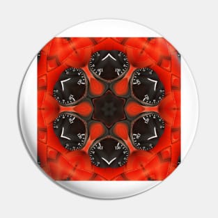 RED CONTROL . Abstract symmetrical design in vivid RED Pin