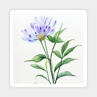 Blue Watercolor Flower - Spotted Magnet