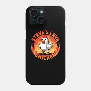 ( Pocket design ) Lava Chicken Miners Meme Steve Pixel Gaming Boys Kids Game Phone Case