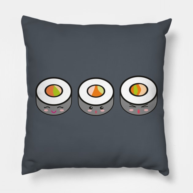 Sushi kawaii Pillow by Pendientera