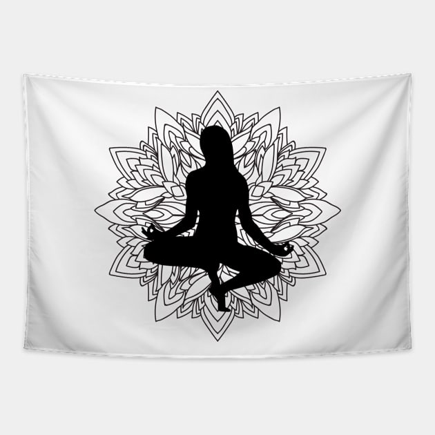 Yoga Gift Idea Namaste Meditation Tapestry by HBfunshirts