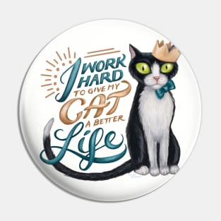 I work hard to give my cat a better life Pin