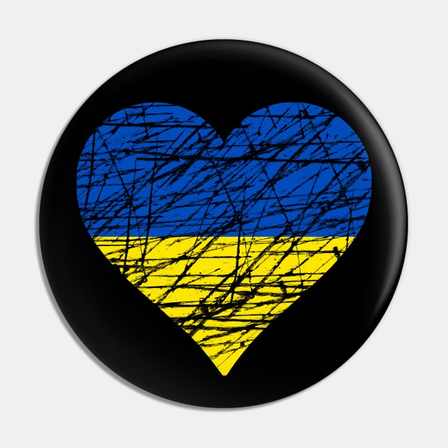 Ukraine Flag Heart Shirt Ukrajina Pin by Scar