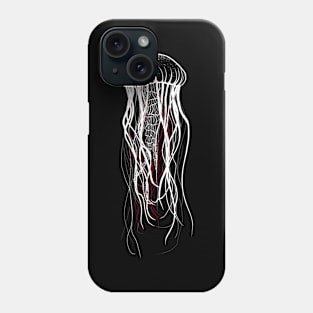 Jellyfish with red threads - Jellyfish motif Phone Case