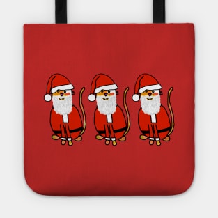 Three Christmas Cats Dressed as Santa Claus Tote