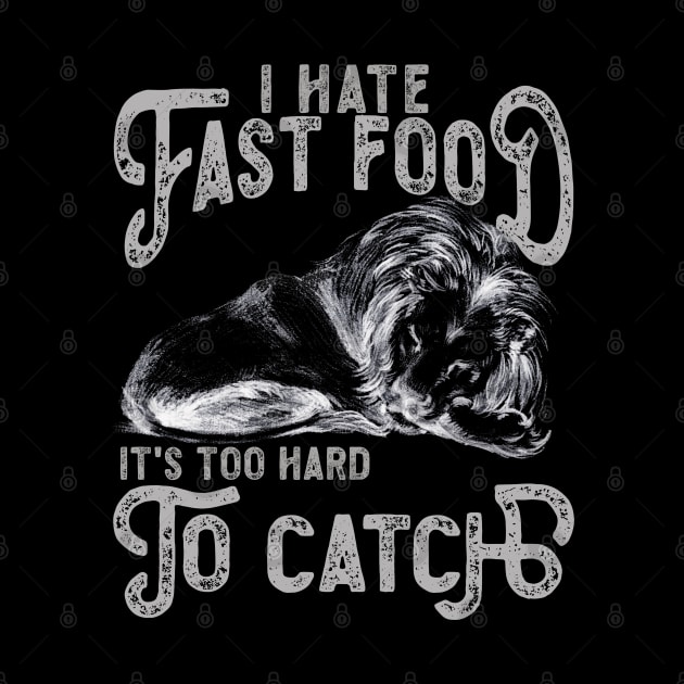 I Hate Fast Food, It's Too Hard To Catch - Lion Sketch by RuftupDesigns