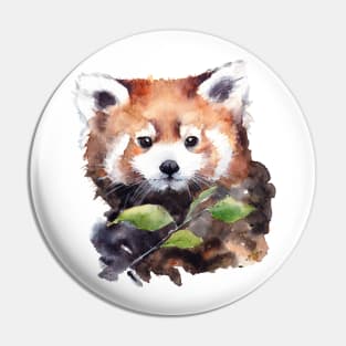 Watercolor red panda painting Pin