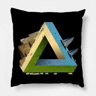 Impossible earth (penrose triangle) Pillow