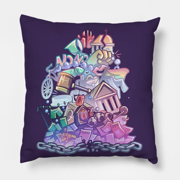 #EmpowerCreativity Woman's Day by Kurara Pillow by myprofanity