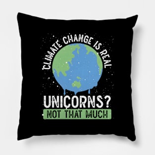 Climate Change Is Real Unicorns Not So Much Back Pillow