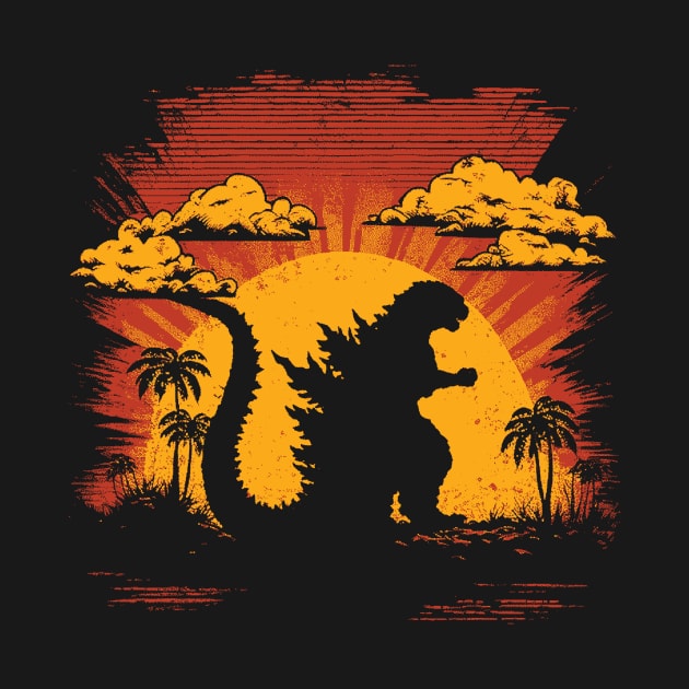 Godzilla at sunset by DesignedbyWizards