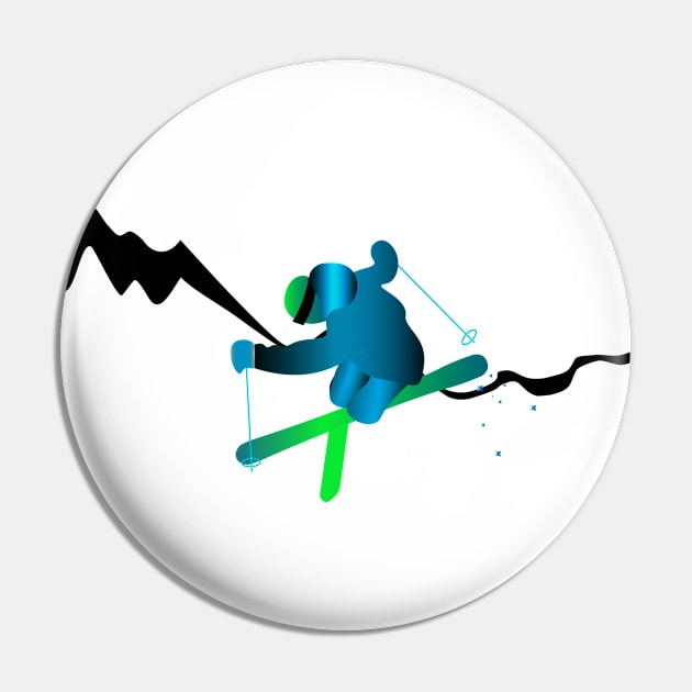 Ski jumping Pin by leewarddesign